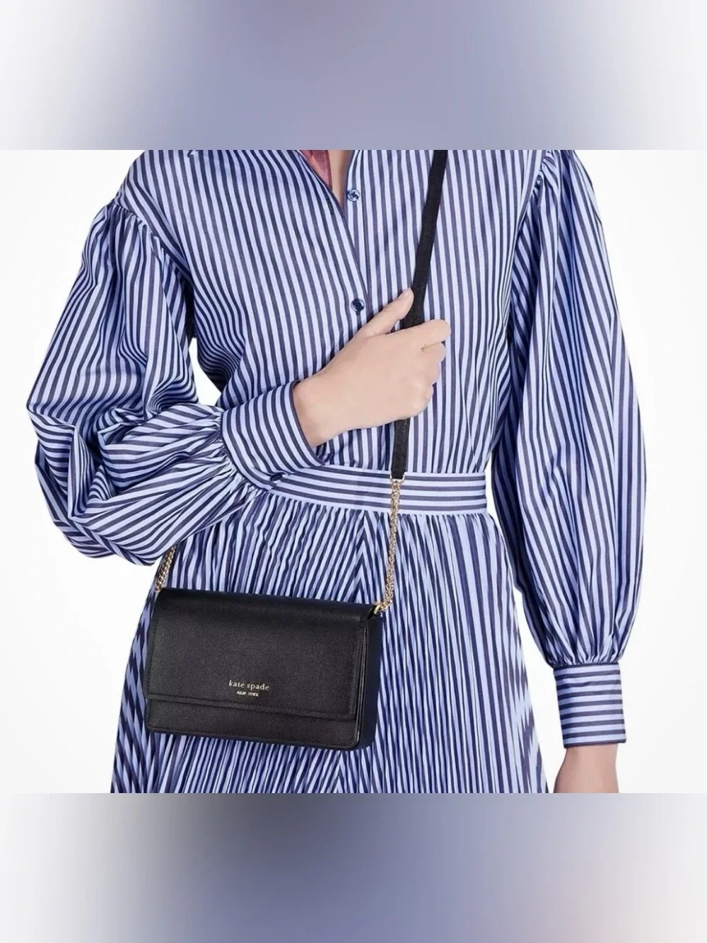 Kate Spade Black Extra Small Morgan Saffiano Leather Flap Crossbody